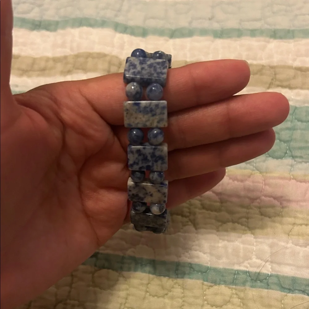 Blue Sodalite Stretch Bracelet - Women's Natural Stone Jewelry
